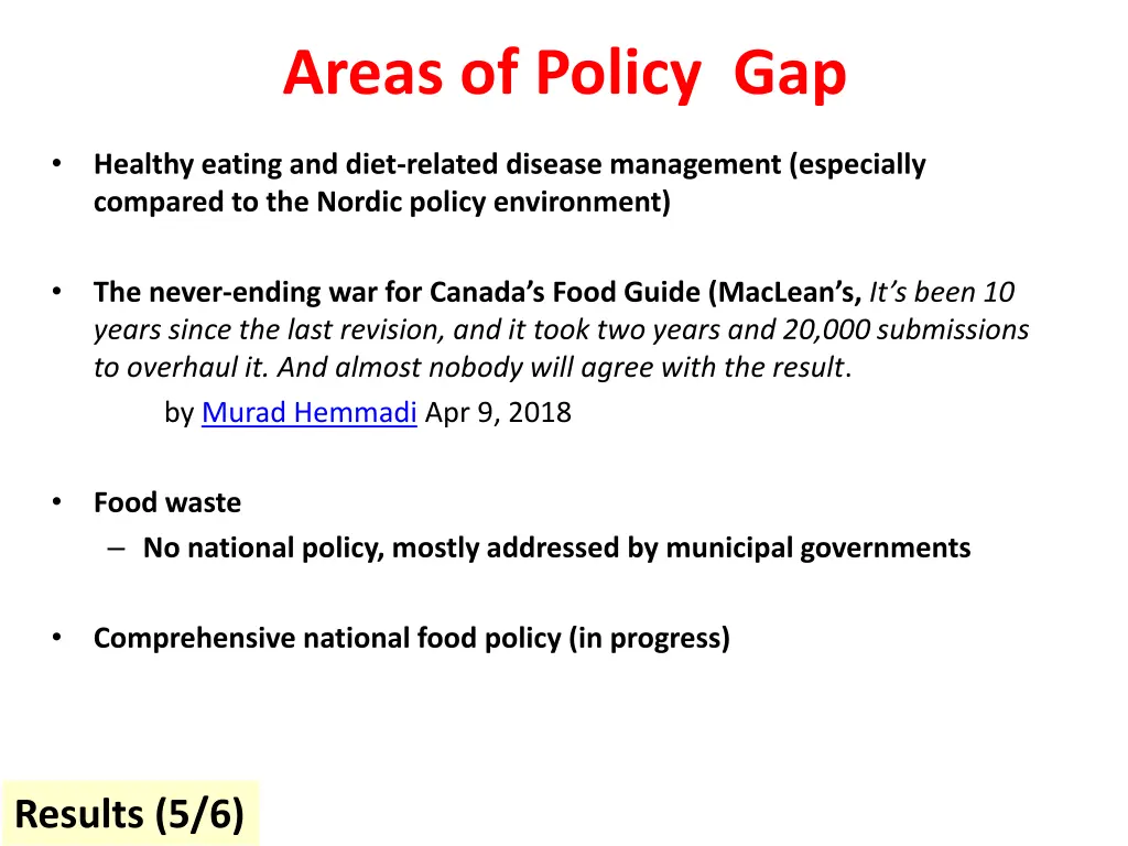 areas of policy gap