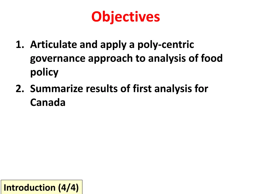 objectives