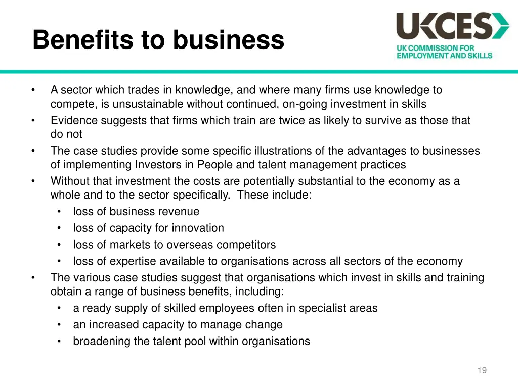 benefits to business