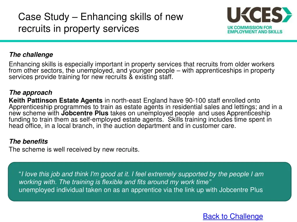 case study enhancing skills of new recruits