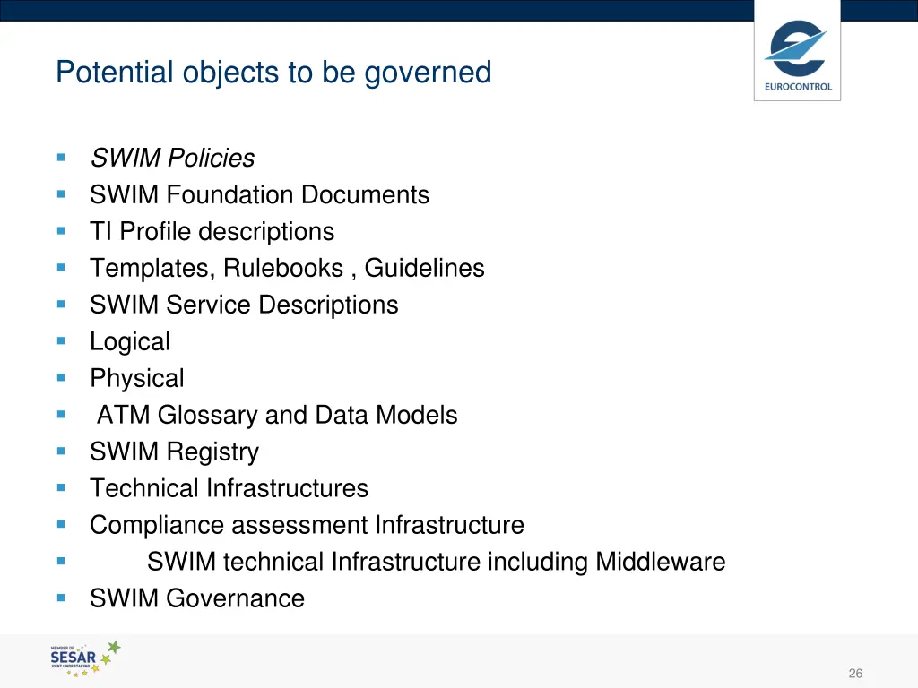 potential objects to be governed