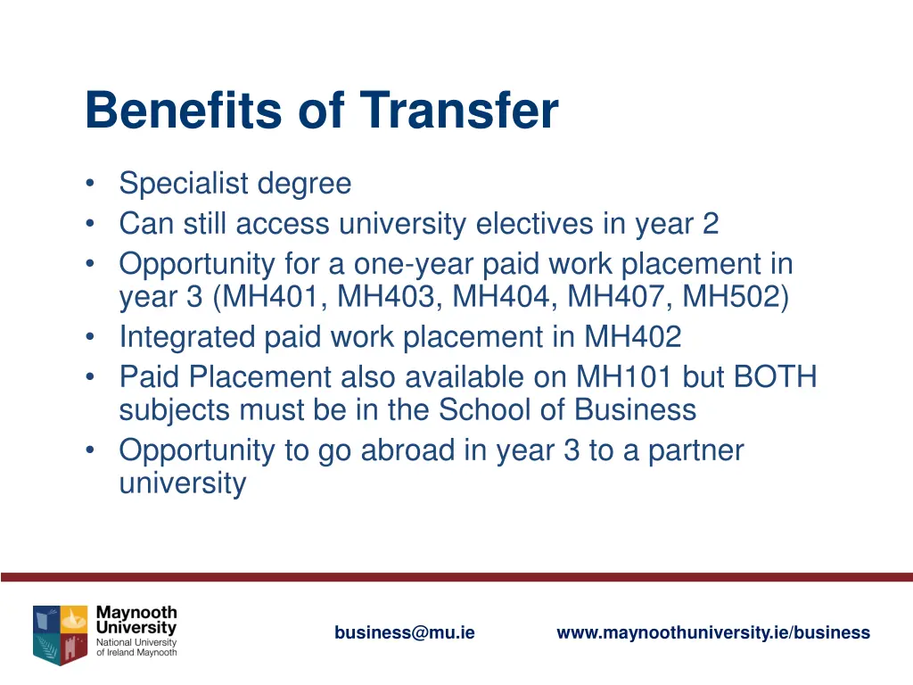 benefits of transfer