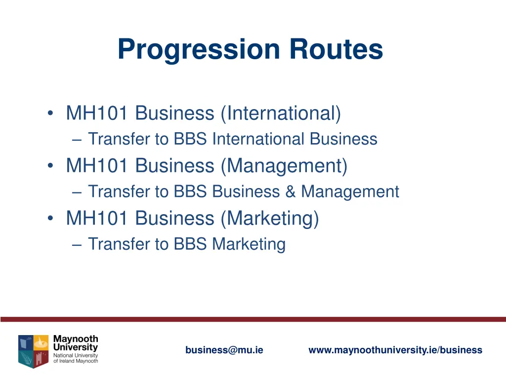 progression routes
