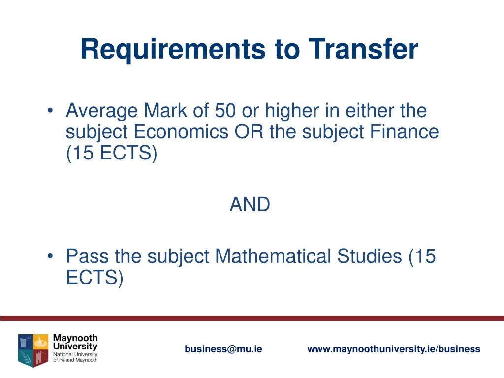 requirements to transfer 1