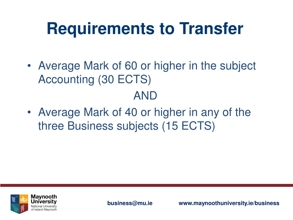 requirements to transfer 5