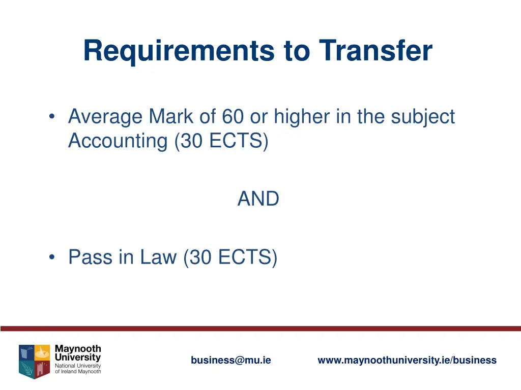 requirements to transfer 6