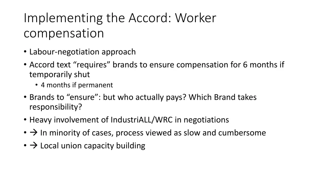 implementing the accord worker compensation