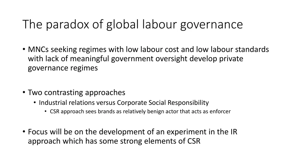 the paradox of global labour governance