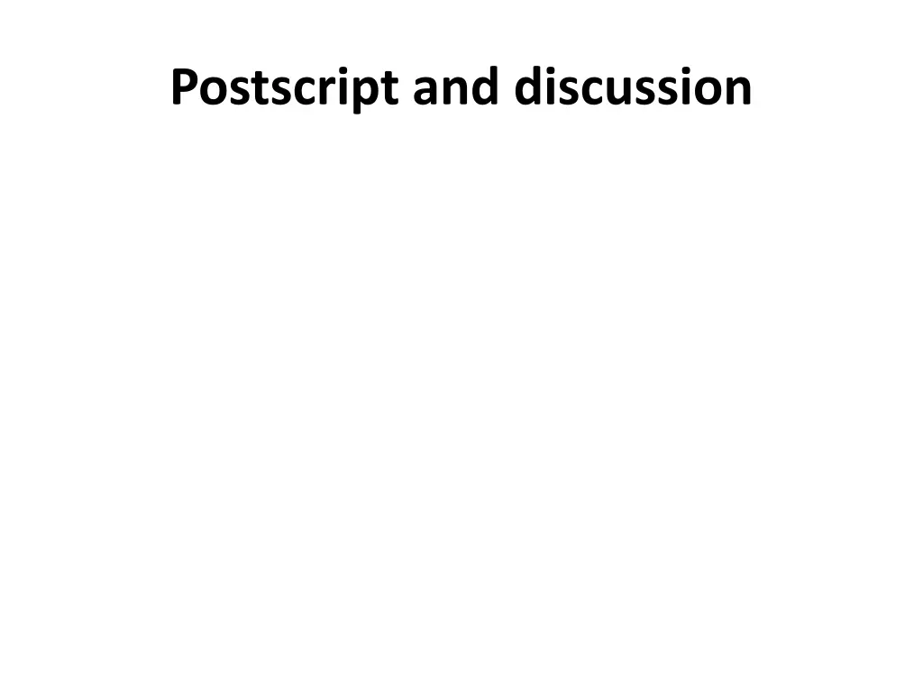 postscript and discussion