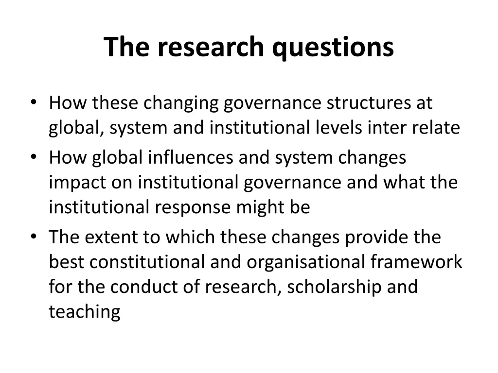 the research questions