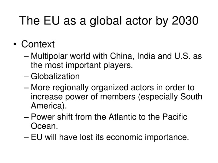 the eu as a global actor by 2030