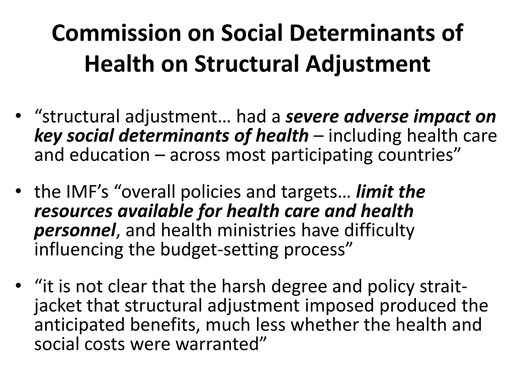 commission on social determinants of health