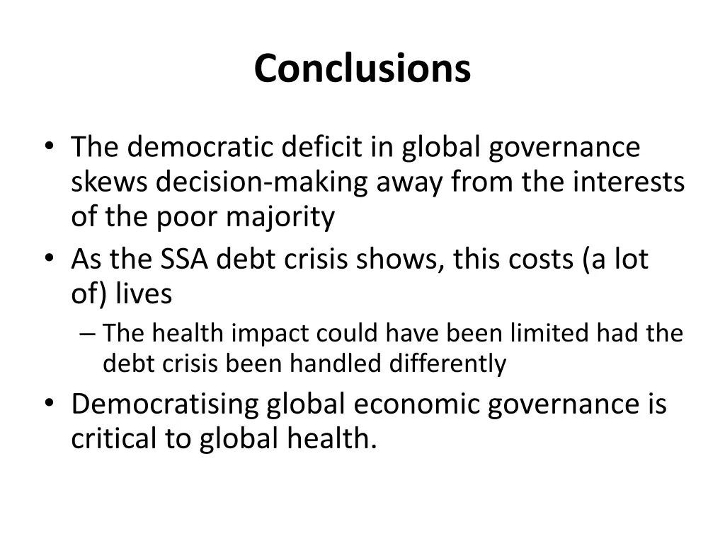 conclusions