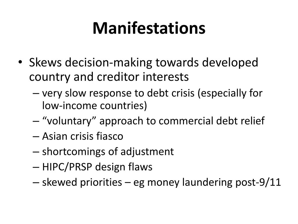 manifestations