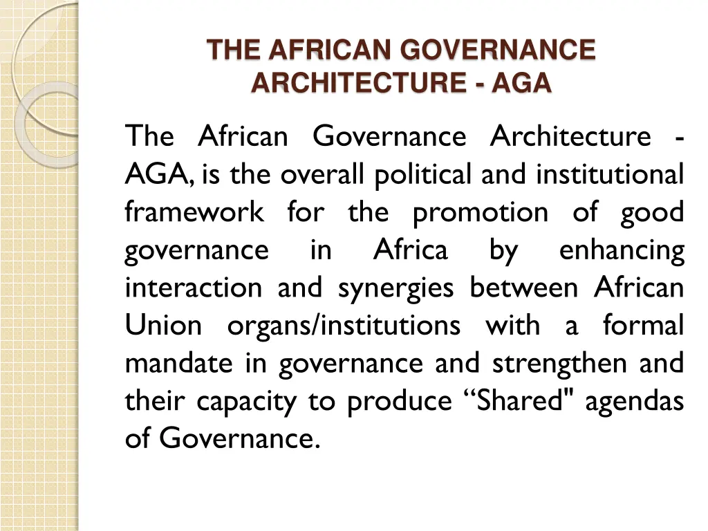 the african governance architecture aga