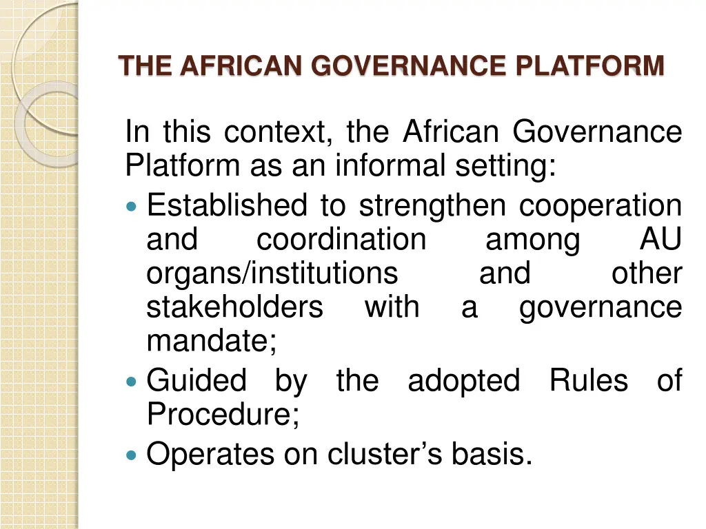 the african governance platform
