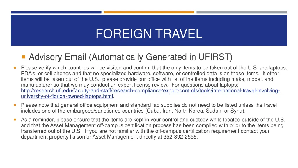 foreign travel