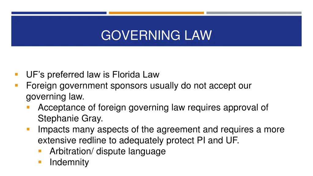 governing law