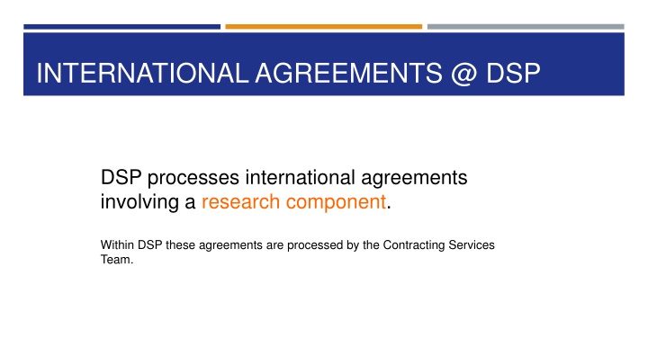international agreements @ dsp