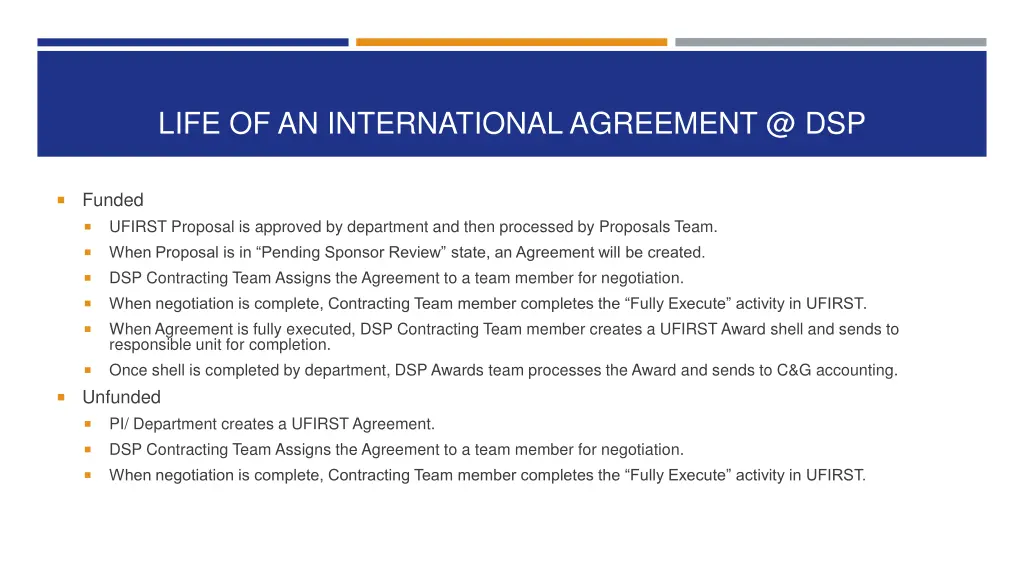 life of an international agreement @ dsp