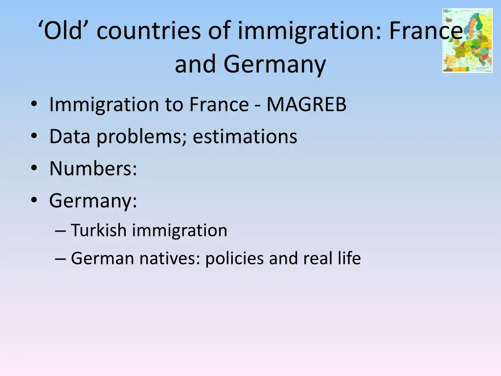 old countries of immigration france and germany