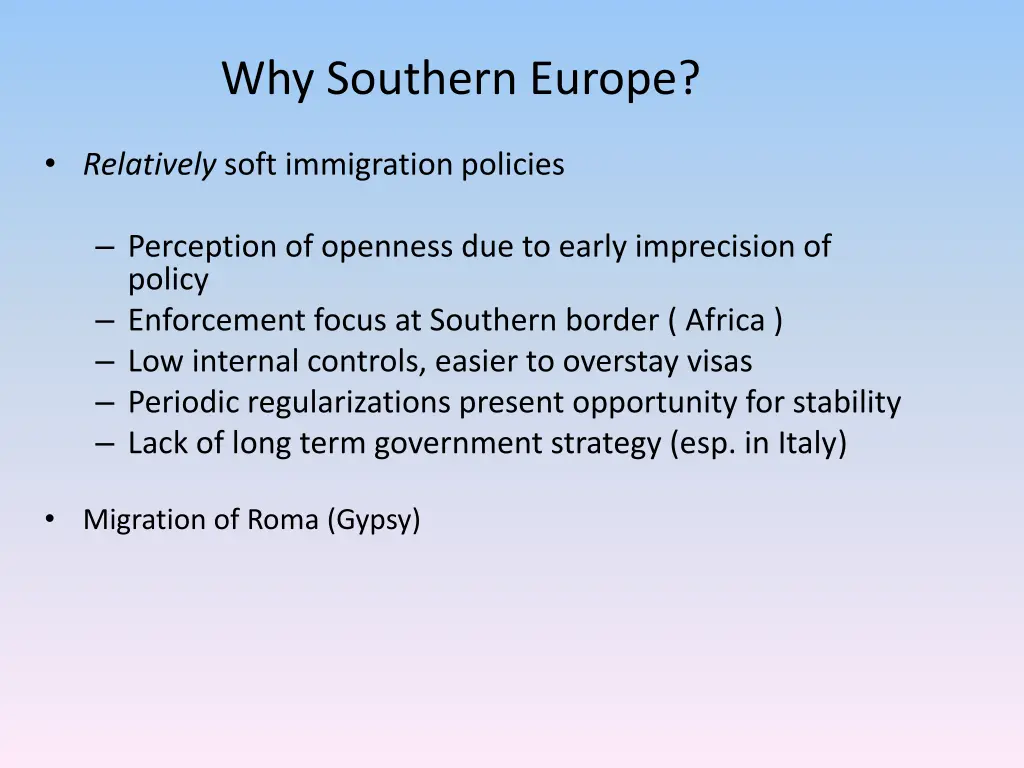 why southern europe