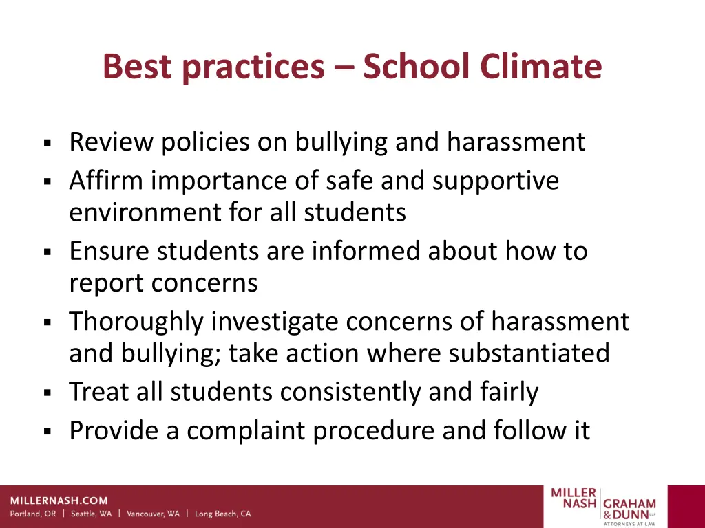 best practices school climate