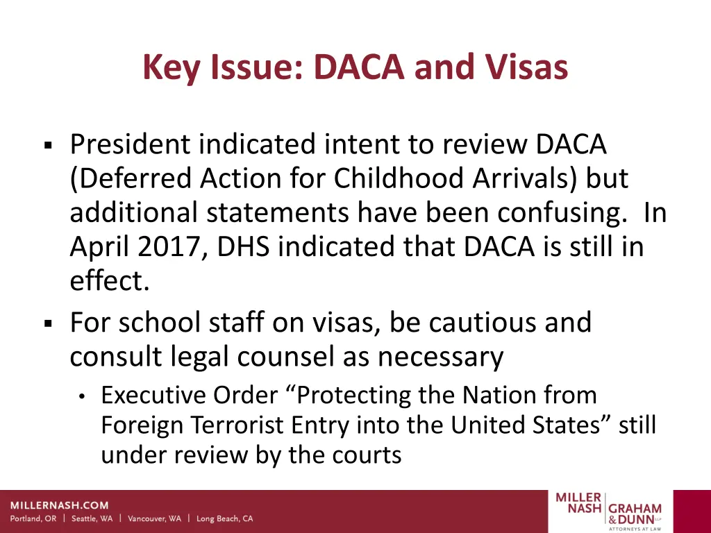 key issue daca and visas