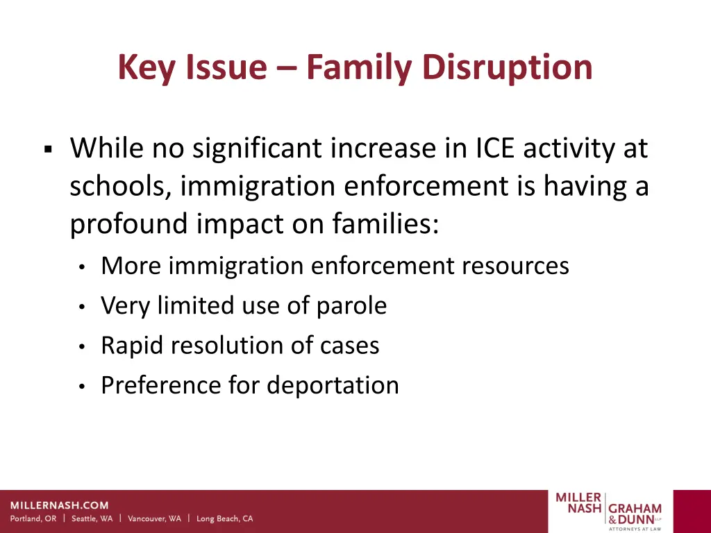 key issue family disruption