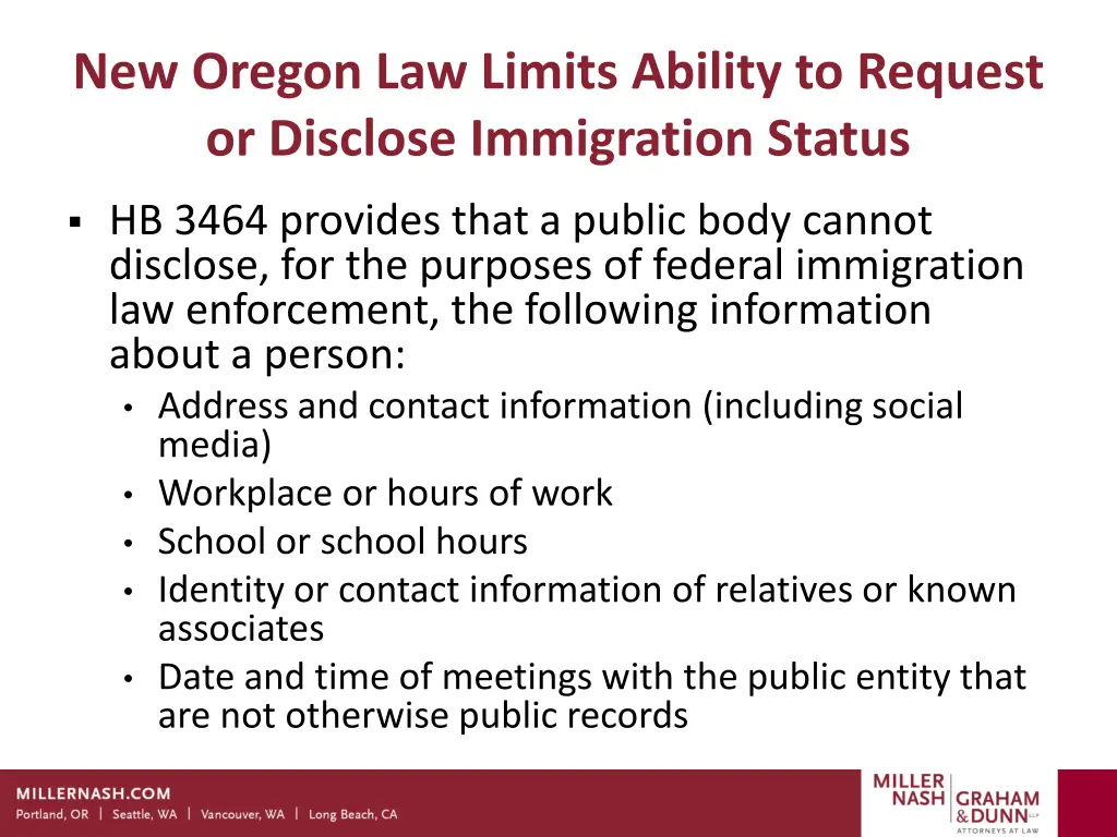 new oregon law limits ability to request