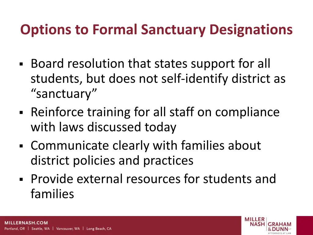 options to formal sanctuary designations
