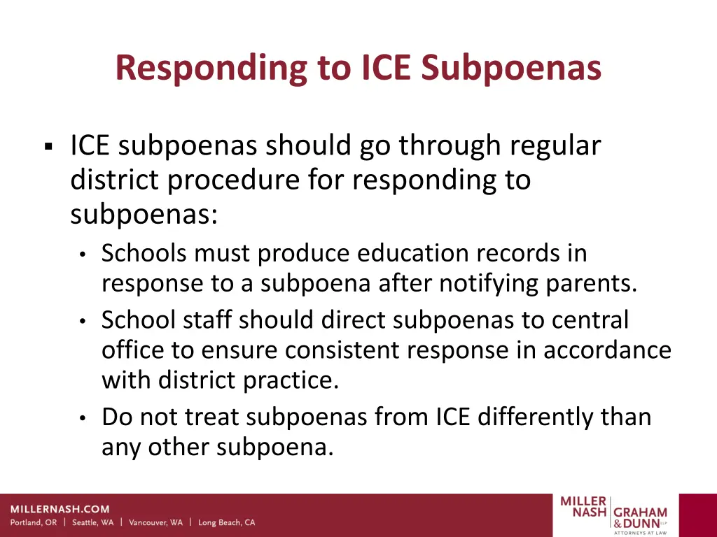 responding to ice subpoenas