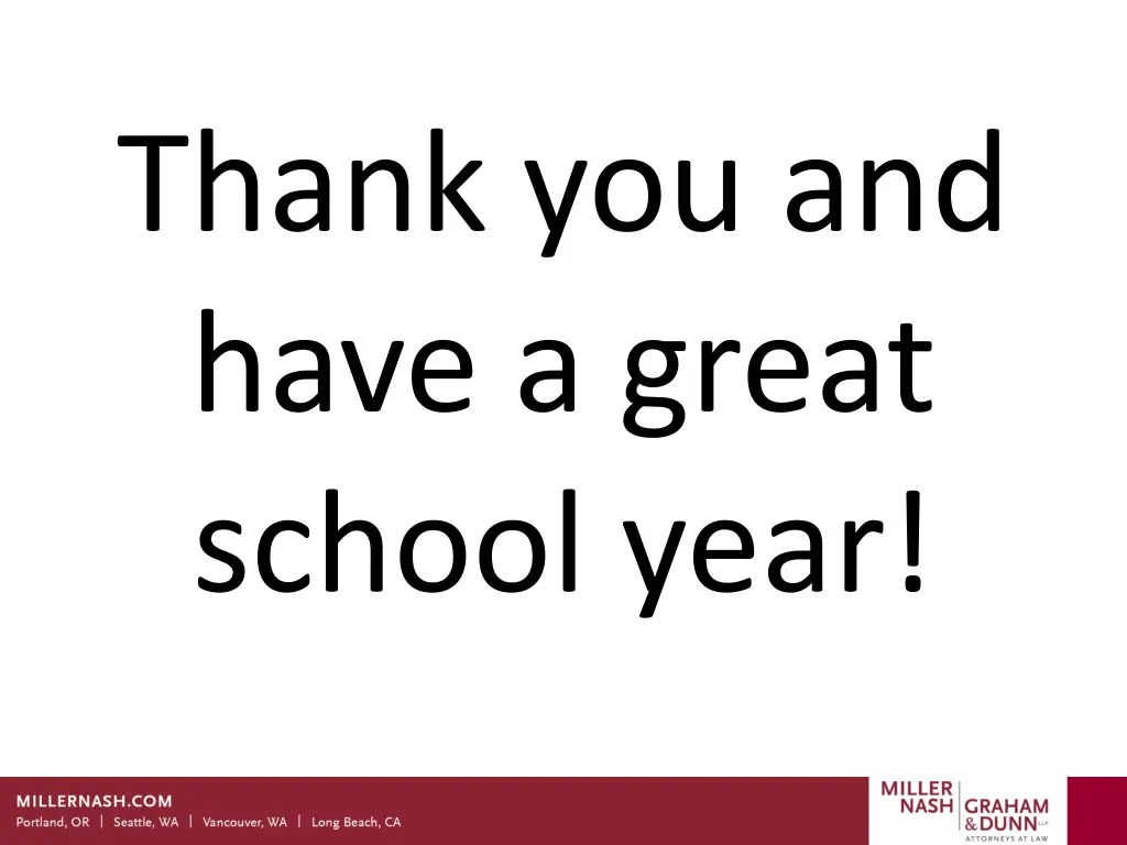 thank you and have a great school year