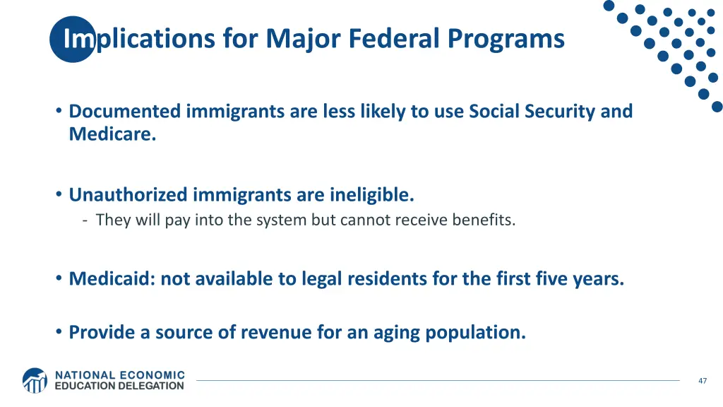 implications for major federal programs