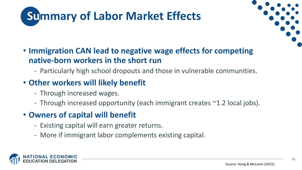 summary of labor market effects