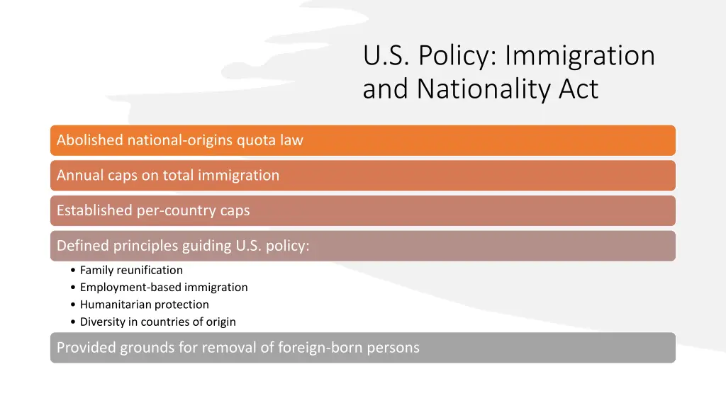 u s policy immigration and nationality act