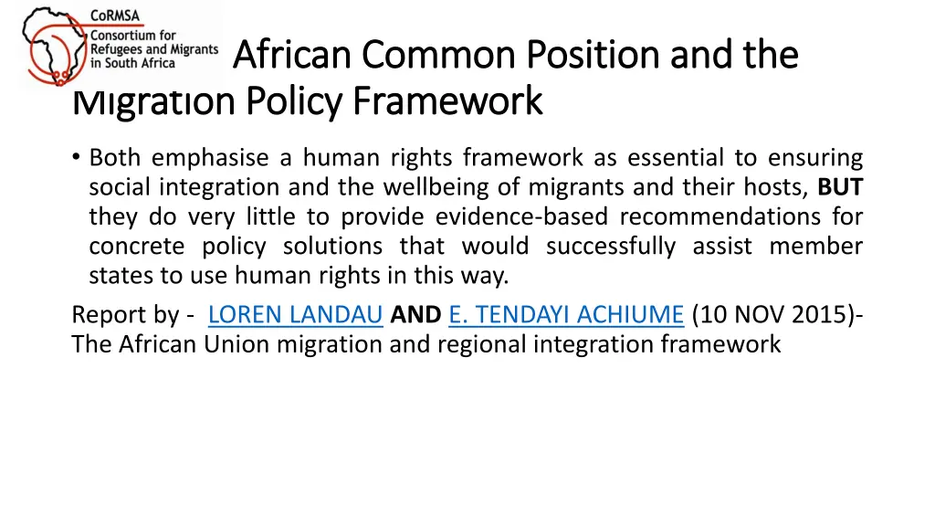 african african common position and the common