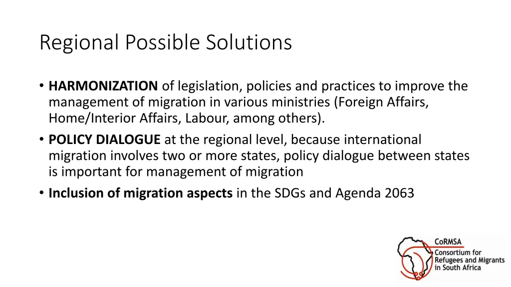 regional possible solutions 1