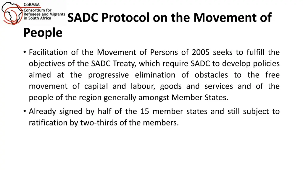 sadc protocol on the movement of