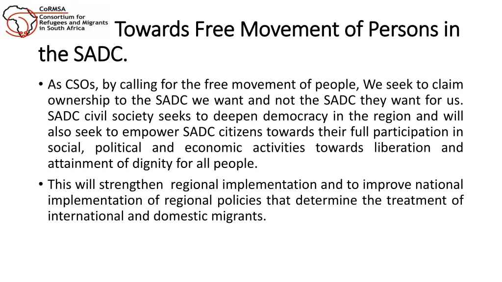 towards free movement of persons in towards free