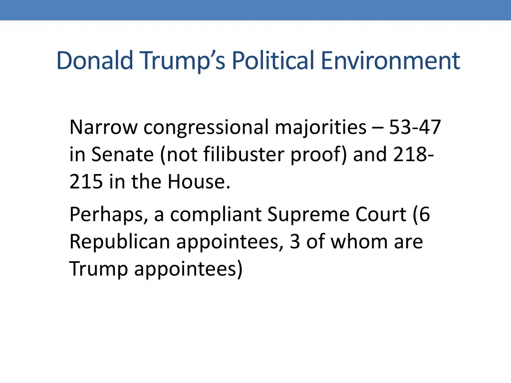 donald trump s political environment