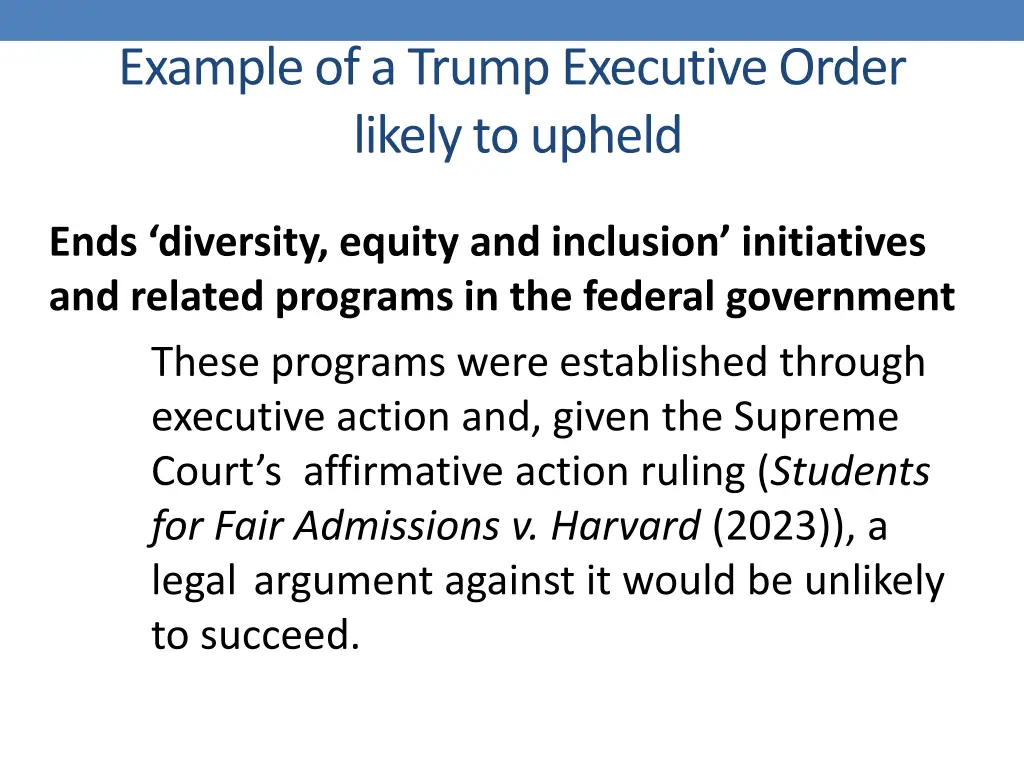 example of a trump executive order likely