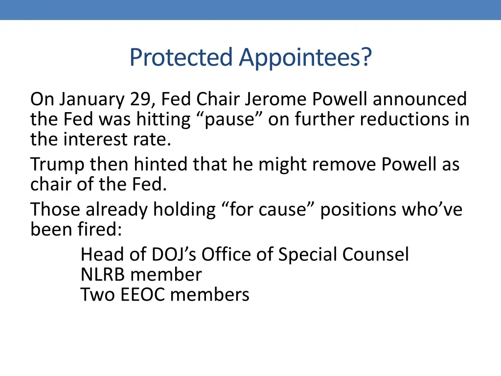 protected appointees