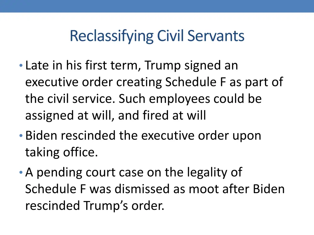 reclassifying civil servants