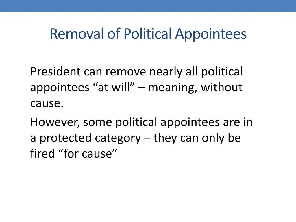 removal of political appointees