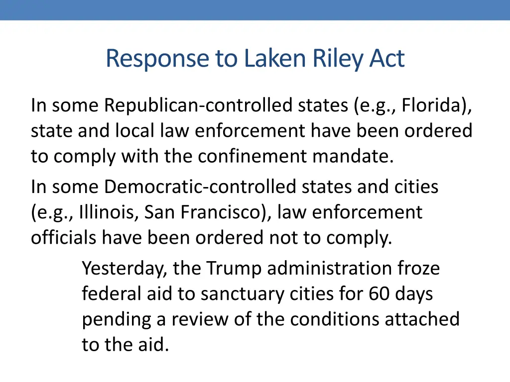 response to laken riley act
