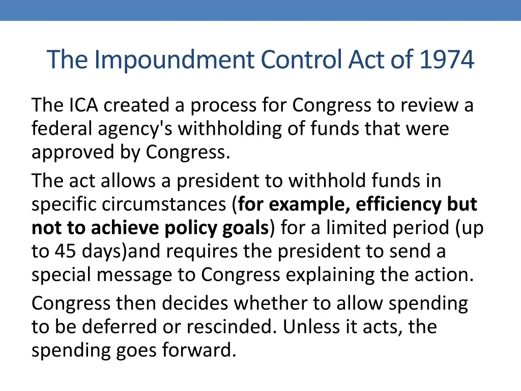 the impoundment control act of 1974