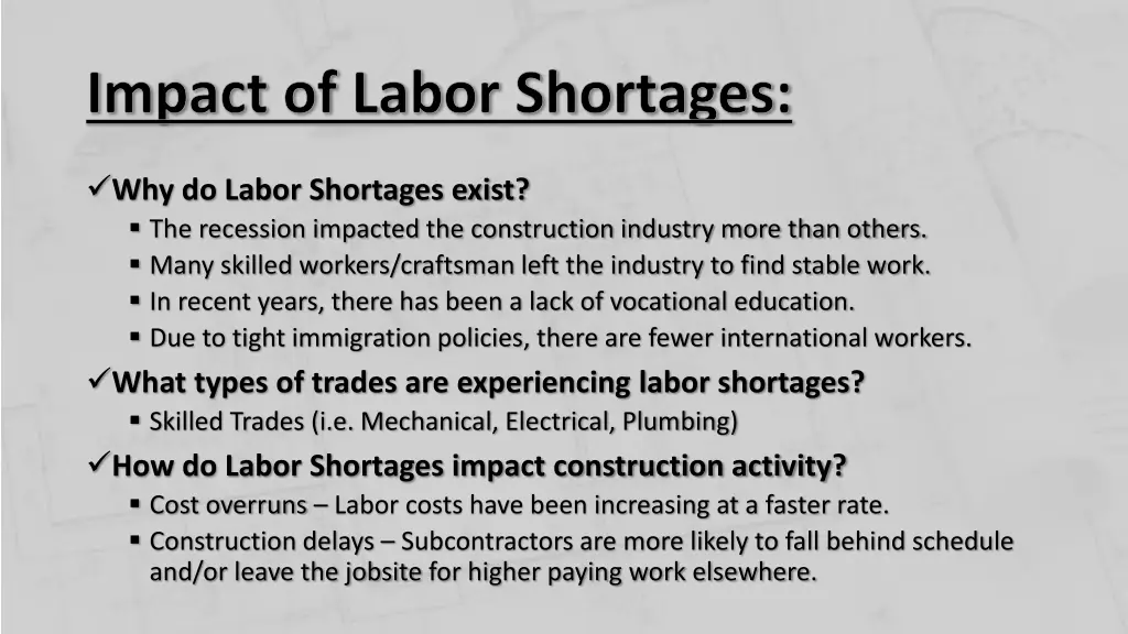 impact of labor shortages