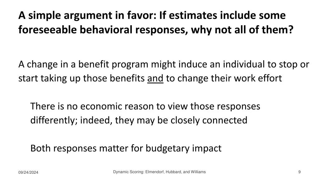 a simple argument in favor if estimates include