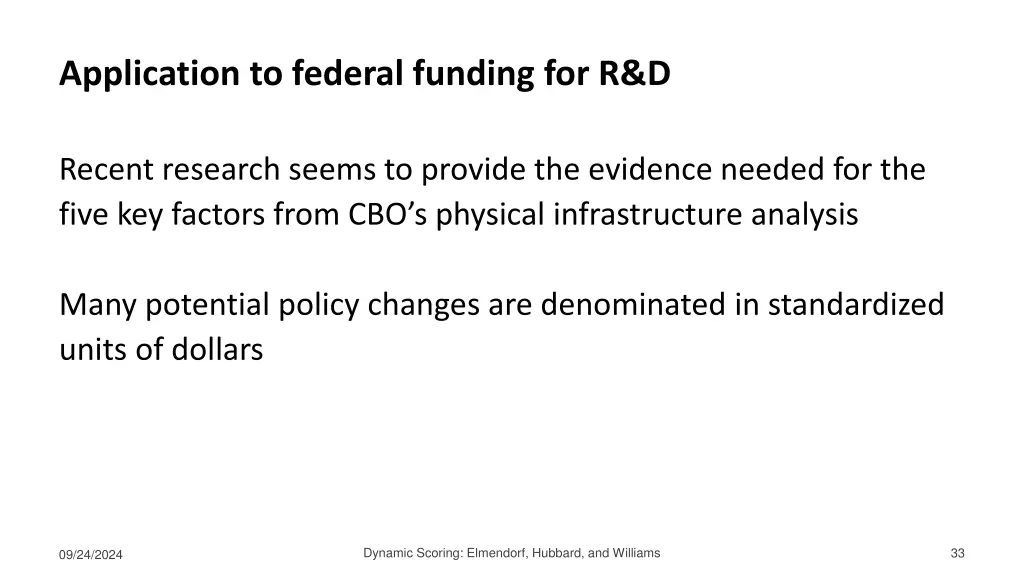 application to federal funding for r d